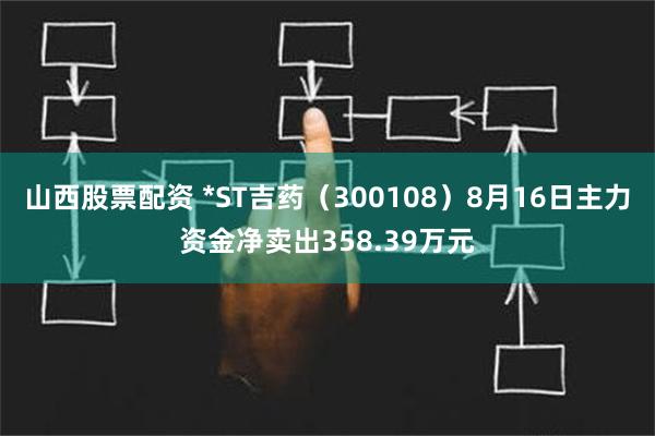 山西股票配资 *ST吉药（300108）8月16日主力资金净卖出358.39万元